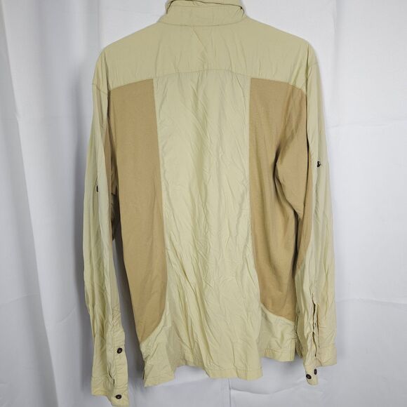 Patagonia Mens Large Beige Cream Sun Tech Long Sleeve Button Up Shirt - Picture 4 of 8
